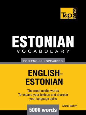 cover image of Estonian vocabulary for English speakers